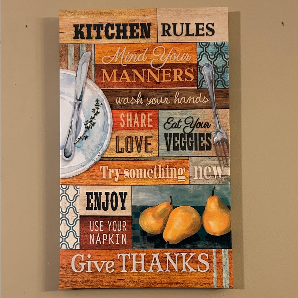 Kitchen Rules Decorative Wall Art